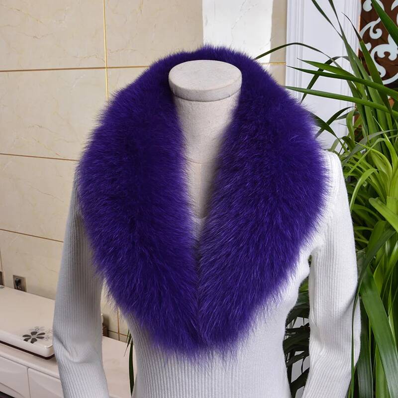 Real Fox Fur Collar For Women Winter Neck Keep Warm Scarves Men Fashion Luxury Genuine Coat Jacket Shawl Big Size