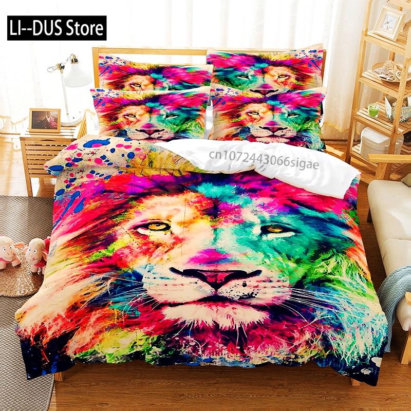 Lion Bedding Set Duvet Cover Set 3d Bedding Digital Printing Queen Size Bedding Set Fashion Design