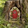 Small Fairy House Accessories Mini Wooden Door, 2D Flat Miniature Garden Rustic Nordic Style Decor Gate for DIY Craft, Dollhouse Accessory,
