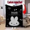 Custom Name Miffy Rabbit Strawberry Blanket Suitable All Seasons Soft Comfortable Sofa Office Home Blanket Suitable For All Seasons Home Decor