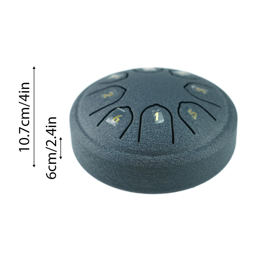 Steel Tongue Drum 4 Inch 8 Notes C Key Percussion Instrument Portable Balmy Drum with Drum Mallets for Meditation Yoga