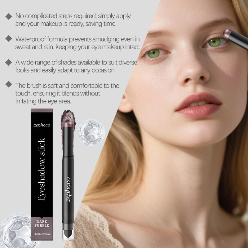 Tiefviolette Lidschattenstift Stifte Tragbarer Schimmer-Creme-Stift für langanhaltendes tägliches Augenaufhellen Schnelles Make-up für Reisen