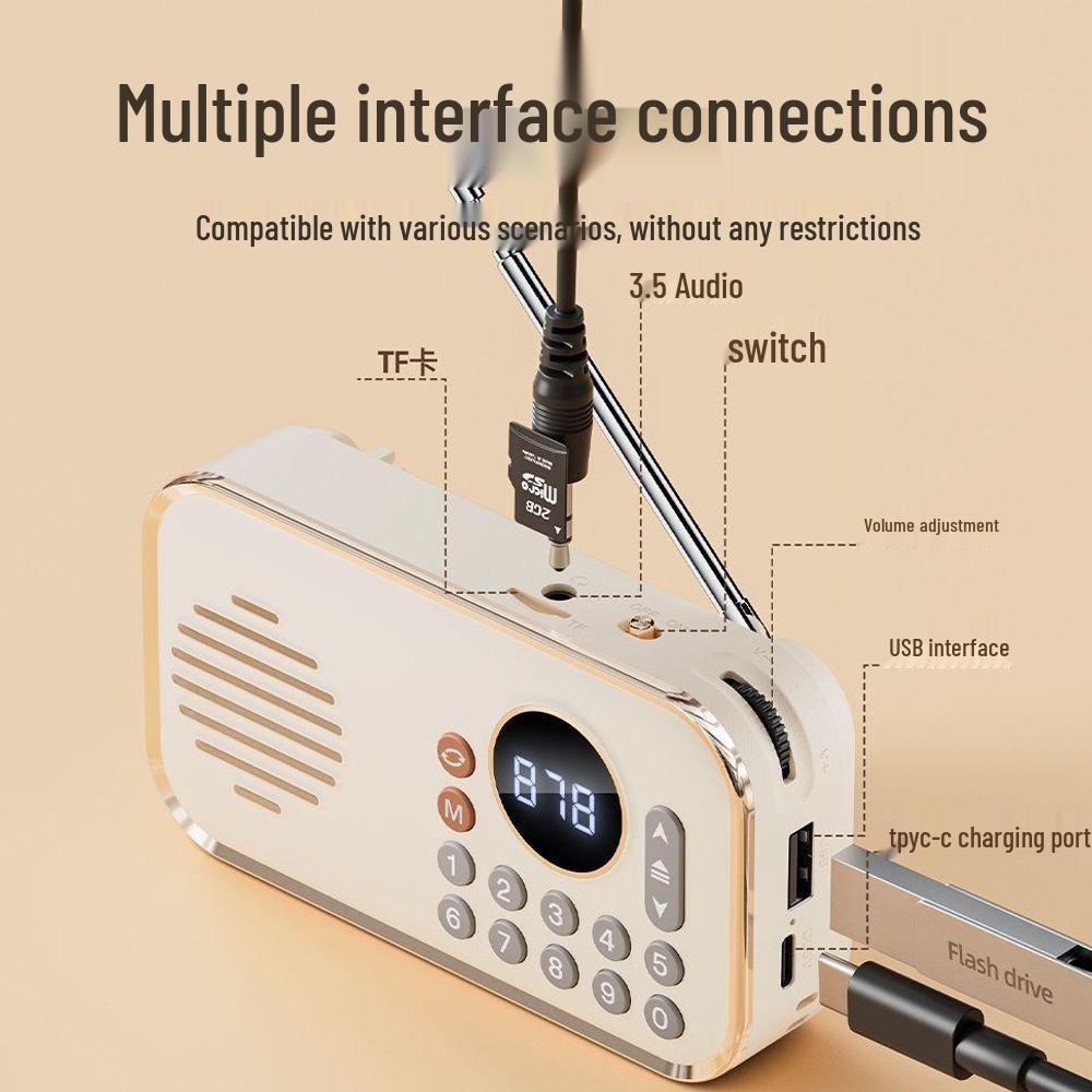 Rechargeable Outdoor Multi-Portable Speaker Radio with Digital Song Selection for Young Listeners