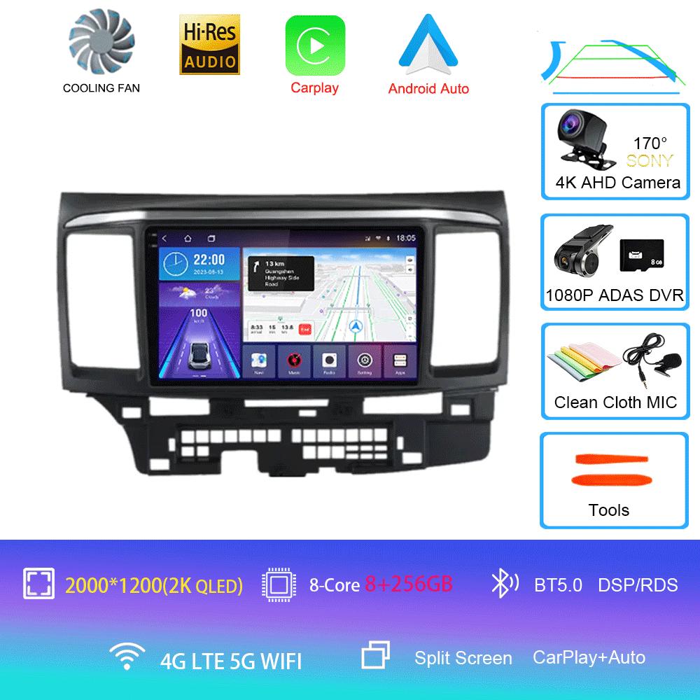 Android 14 Car Radio For MITSUBISHI LANCER 9 10 X 2008 2009 2010 2011 - 2016 9Inch Stereo Audio GPS Player Carplay Auto Screen