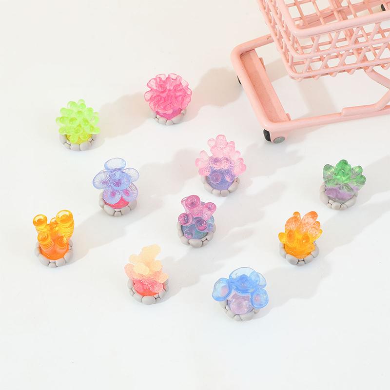 Potted Plants In The Shape Of Noctilucent Marine Resin Fish Tank Landscape Fish Aquatic Ornament Aquarium Decoration Accessories