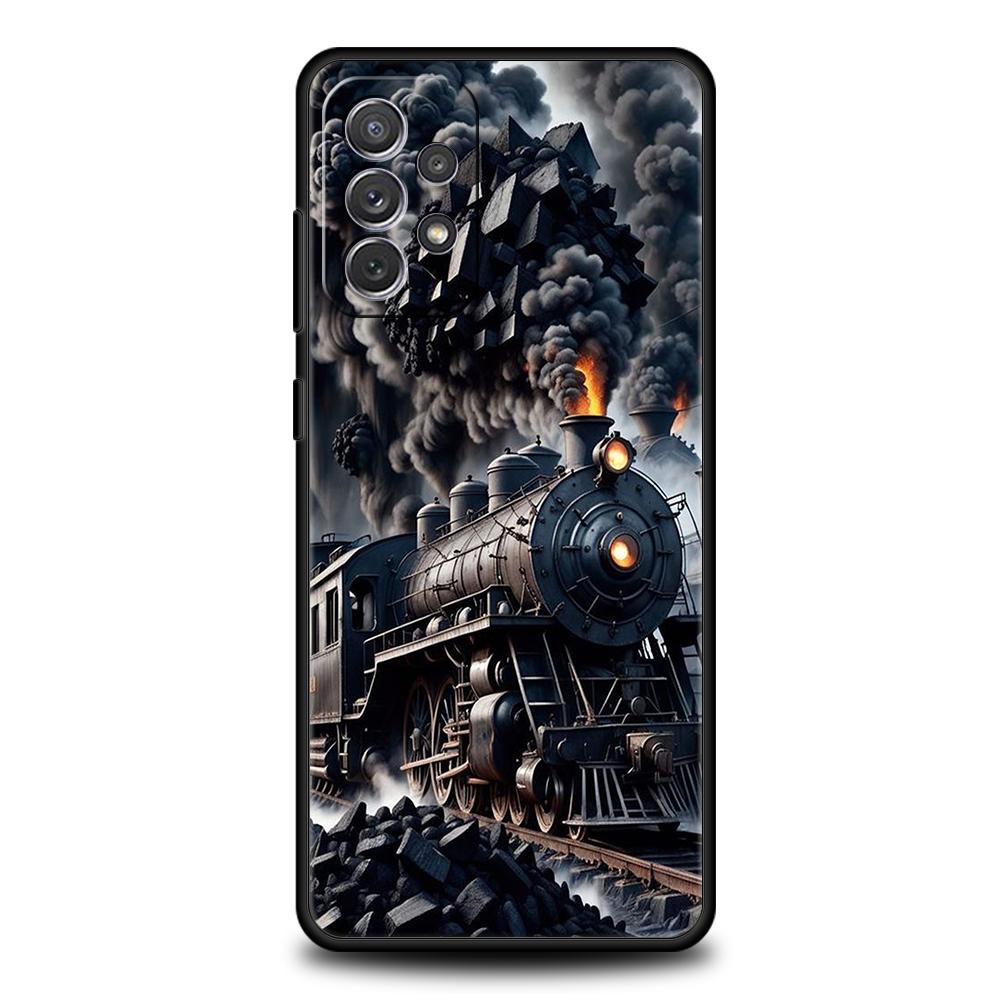 Cartoon Train Phone Case for Samsung Galaxy A15 A14 A25 A54 A34 A51 A71 A72 A73 A32 A52 A52S A11 A21S A31 A41 5G Soft Shell Bags