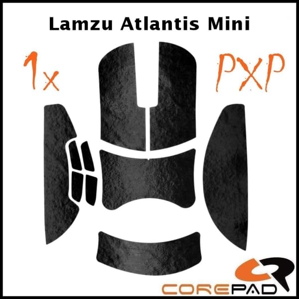 Corepad PXP Grips Grip Tape for Lamzu Atlantis Mini Wireless, 1 Set, Soft Polymer Rubber (Black)