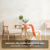 Wooden Infant Pusher Cart Cutout Openings Push Stacking Rings Play for Young
