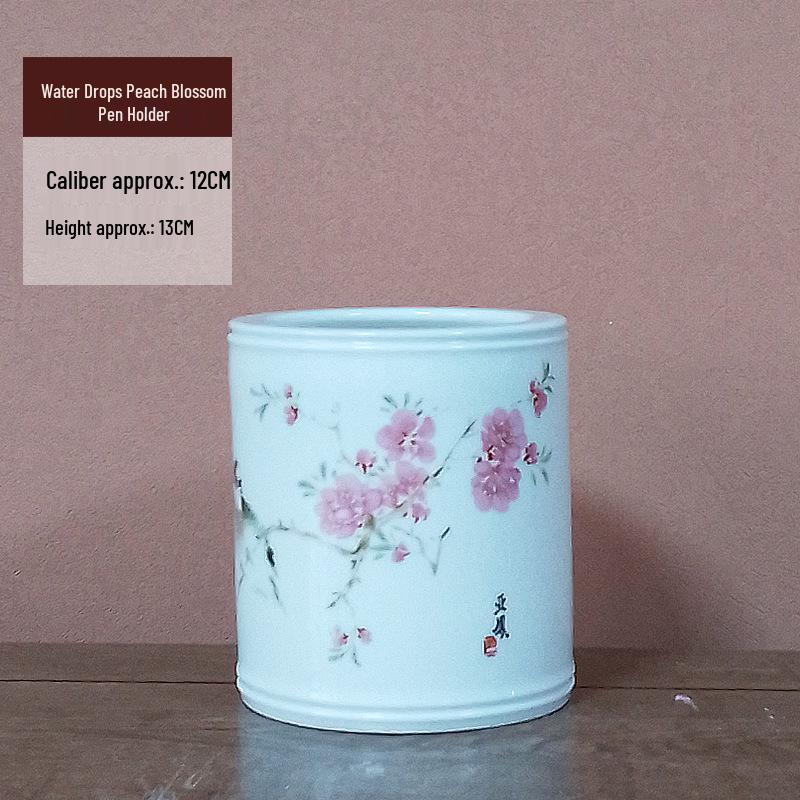 Jingdezhen Peach Blossom Ceramic Vase for Home and Office Decor
