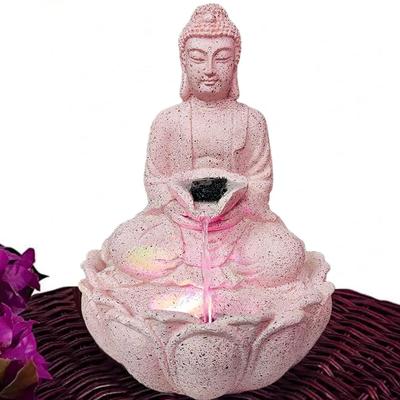 Rose Gold Buddha Statue Statues Water Fountain for Living Room Home Decor Good Luck Table Top Indoor Outdoor Gift