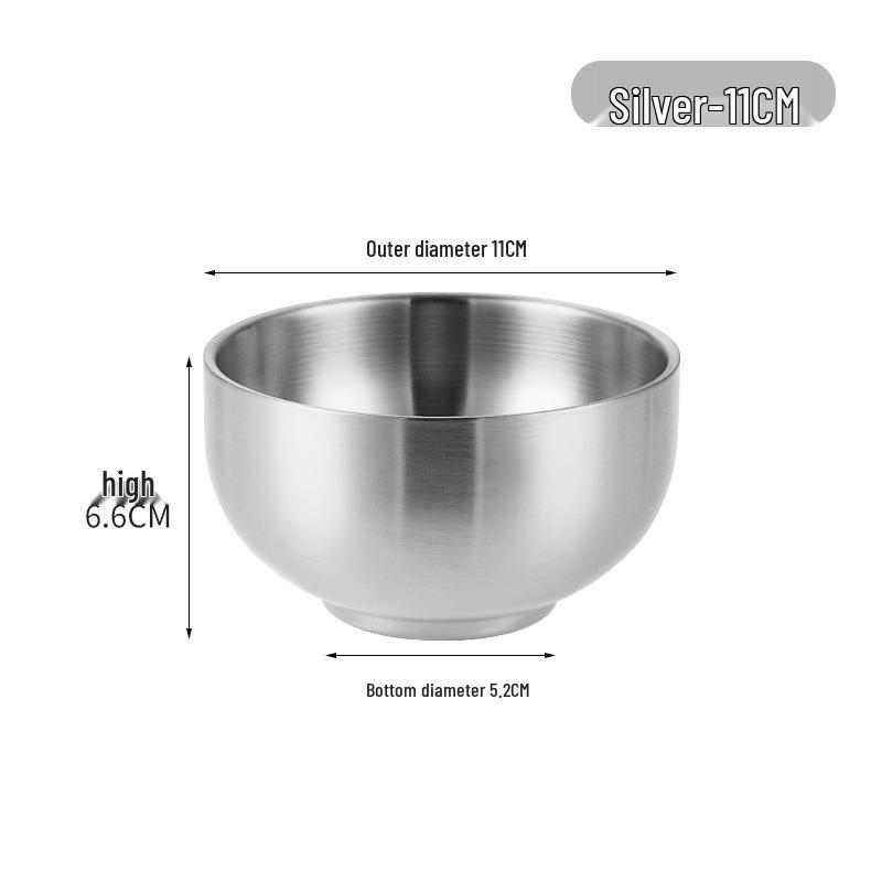 

Двустенная рисовая и суповая миска из нержавеющей стали в корейском стиле - Теплоизолированная, Защита от ожогов