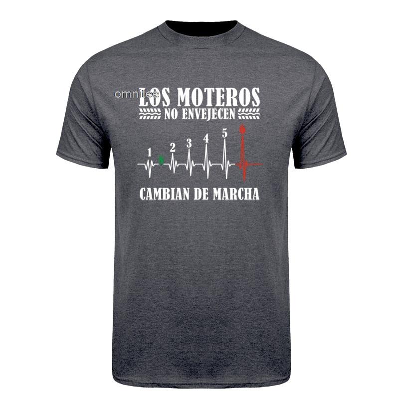 Motero Divertido Biker Los Motoristas No Envejecen Moto Unisex T Shirt Funny Tees Unisex Short Sleeve O Neck Cotton Loose Tops HJ004