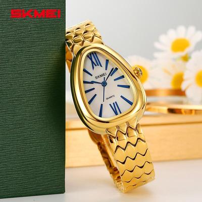 Shike Mei Retro Snake-Shaped Ladies Quartz Wristwatch with Steel Band