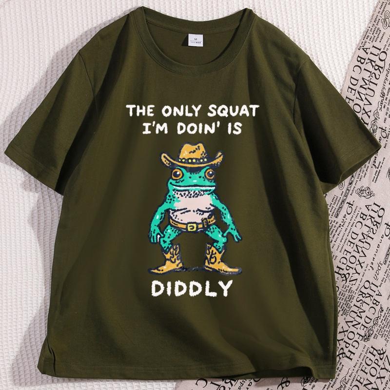 Funny Cowboy Frog Meme T Shirt for Men Women Casual Cotton Short Sleeve Round Neck Tshirt Streetwear Man Clothing Printed Tees