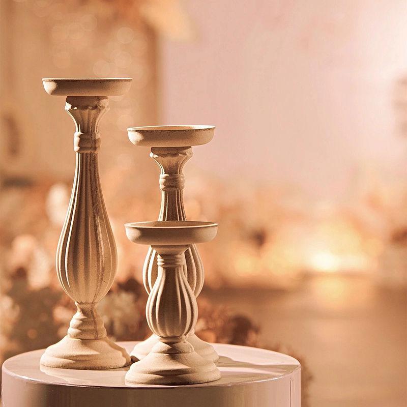 Sfeșnic cu pulbere din lemn alb Sfeșnic cu stâlp roman european