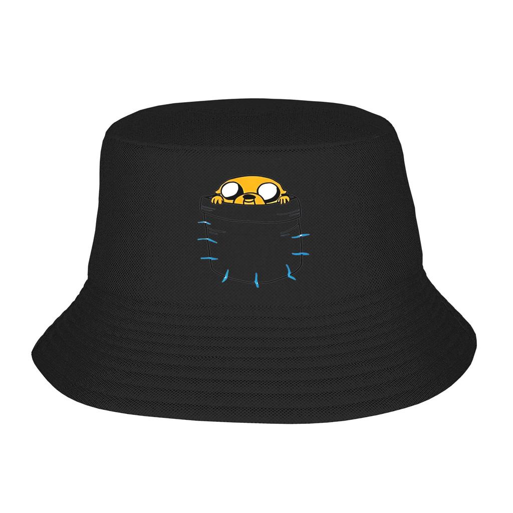 Trendy Adventures Time Jake the Dog Hearts Bucket Hats Teen UV Protection Hiking Fishing Caps Travel Headwear Panama Hat