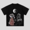 Unisex Demon Slayer Yoriichi & Kokushibo Yin Yang Anime Graphic T-Shirt, Cool Comic Print Casual Streetwear Women And Men T-shirt