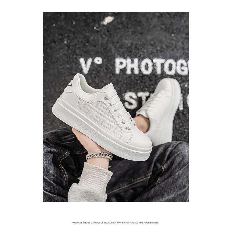 Herren Sportliche Schuhe mit dicker Sohle Schnürung Niedriger Schnitt Lässige Board Schuhe