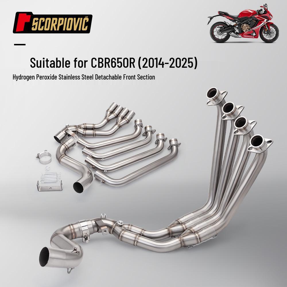 CBR650R Full System Exhaust Kit: Dual Oxygen Sensor, Front & Rear Pipes, Muffler (2014-2025)