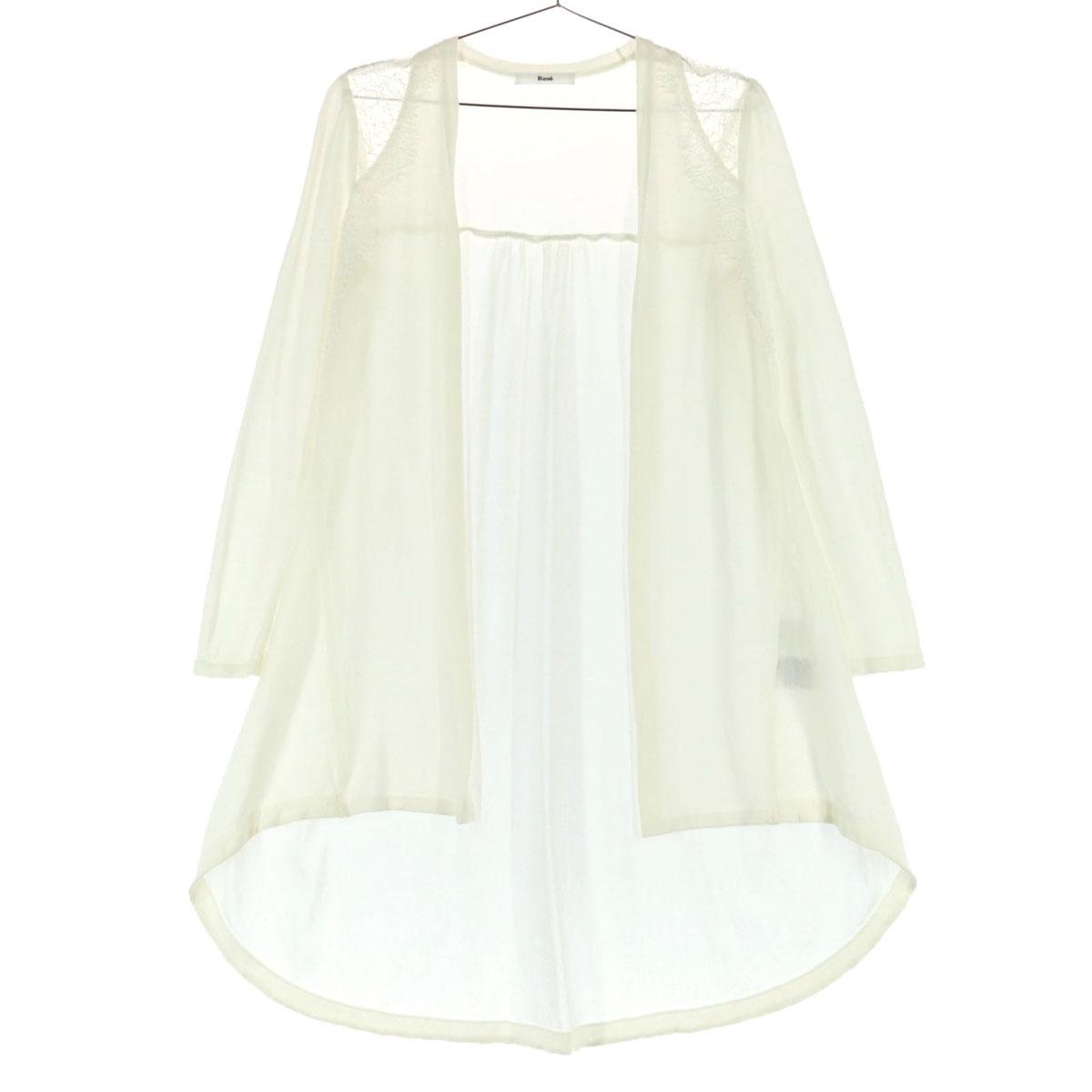 

Beauty products Rene Long sleeve Shoulder lace cardigan M white Women Used