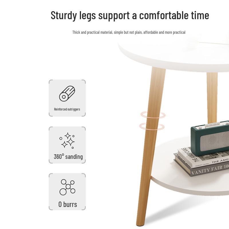 Compact Movable Sofa Side Table: Coffee Table & Storage Rack for Small Spaces, Bedroom, or Rental Room