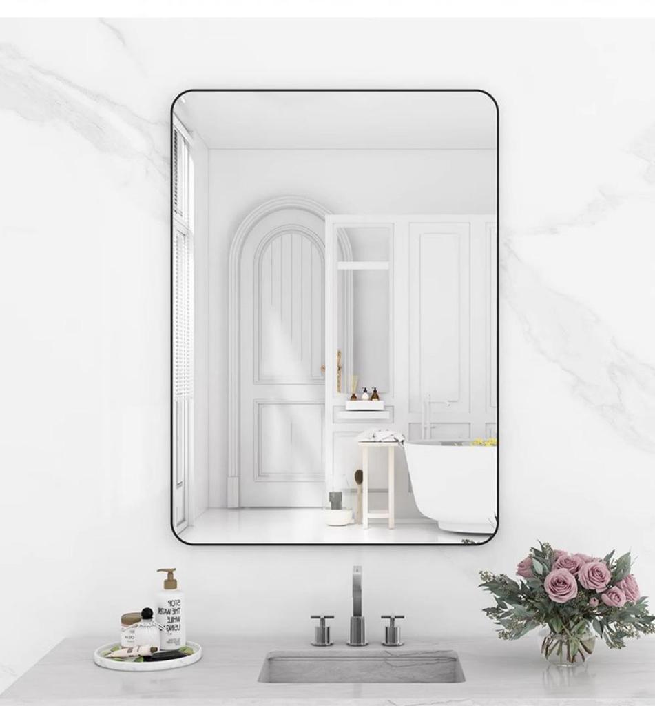 Self-Adhesive Wall-Mounted Bathroom Mirror for Makeup