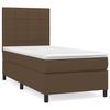 Box Spring Bed with Mattress Dark Brown 80x200 cm Fabric