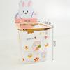 Desktop Small Trash Can Household Desktop Transparent Square Cartoon Peel Paper Confetti Lidless Storage Bucket Students