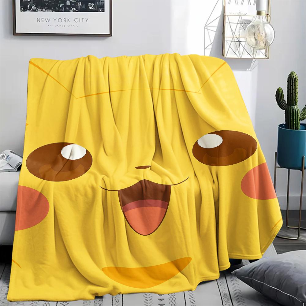 Pikachu Pokémon pattern Flannel Blanket, High quality Comfortable for All Seasons, Home Decor, Warmth and Comfort, Perfect for Gifts.