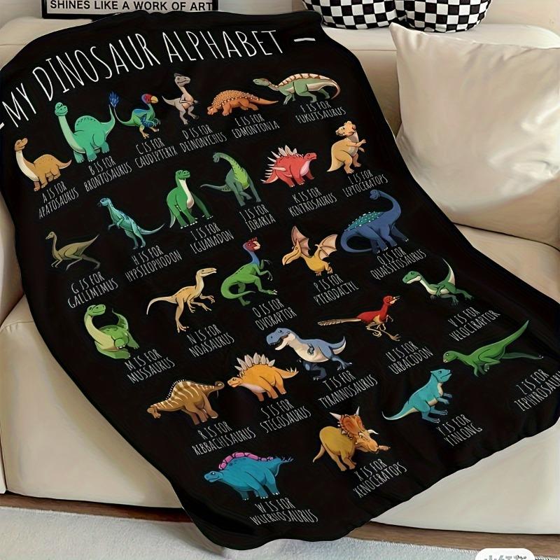 1pc Soft and Cozy Cartoon Dinosaur Print Blanket Perfect for Couch Sofa Office Bed Camping and Travel All-Season Gift Blanket
