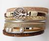 Hollow Tree of Life Multi-Layer Pearl Leather Bracelet with Magnetic Clasp