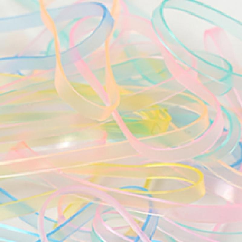 Daiso Klare Pastellfarbene TPU-Bänder Packung mit 120