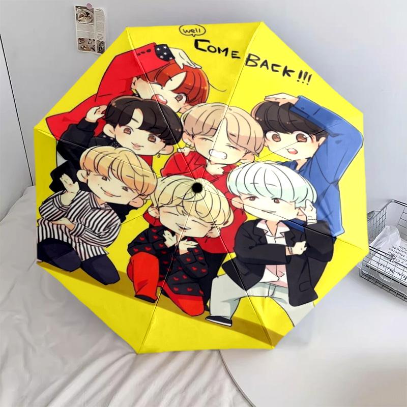 Come Back BTS Folding Umbrella Travel Umbrella Outdoor Printing Sun Umbrella