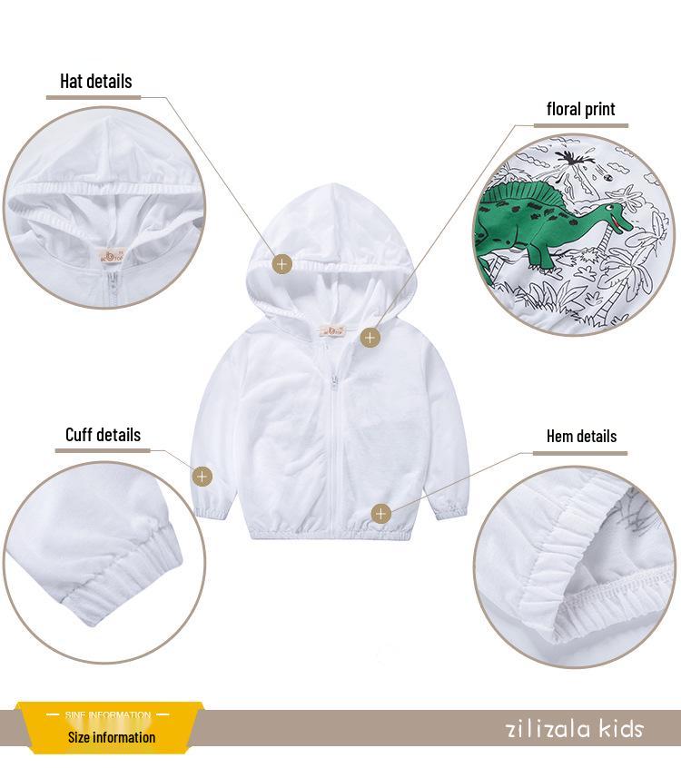 Betop Kids' Korean Style Cartoon Hooded Sun Protection Jacket