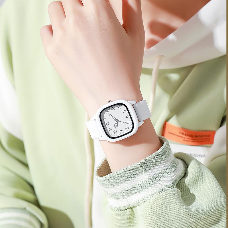 Women Quartz Watch Student Exam Watch Colorful Women's Silicone Strap Luminous Needle Wristwatches Girls Gift Clock