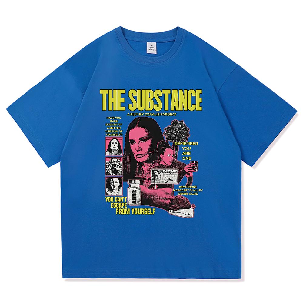 The Substance Movie 2024 T Shirts Men Harajuku Monstro Elisasue Tshirt Unisex High Quality Horror Style Vintage Cotton Tee Shirt