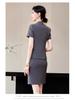 Women's Blue Short-Sleeve Professional Suit Set for Hotel Manager or Receptionist - Spring/Summer Formal Workwear