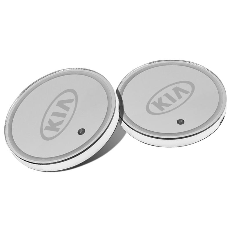 

2026 Hot Car Sticker 7 Color LED Car Cup Holder Light Luminous Coaster Water Cup Pad For Kia Rio Picanto Sportage Niro Morning C
