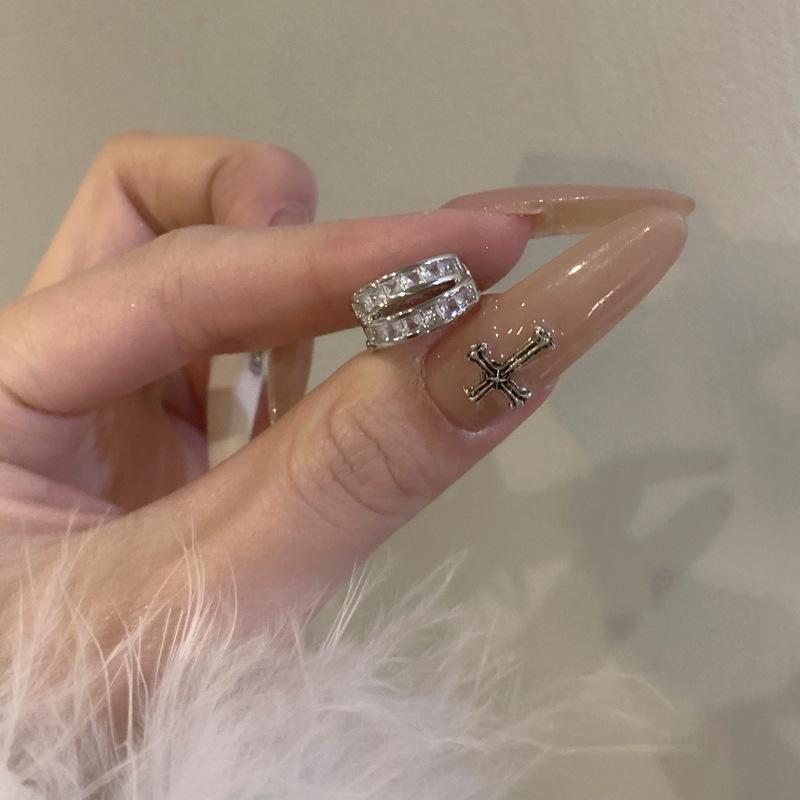 Элегантный двухуровневый клипс для ушей с цирконами для женщин - Стильные серьги без прокола