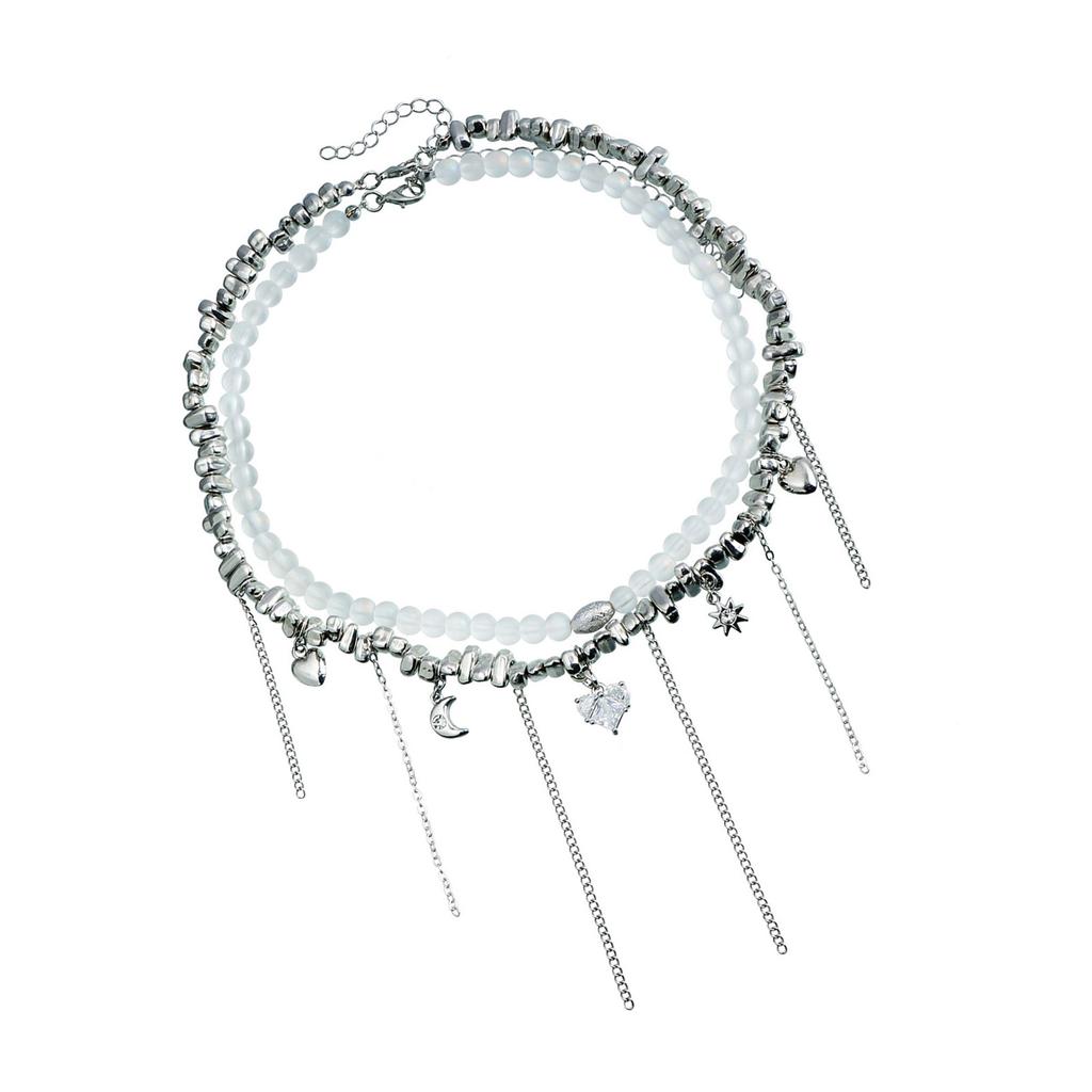 Romantic Heart Shaped Zirconia Necklace with Tassels Designs Clavicle Chain Perfect for Parties and Everyday Wear