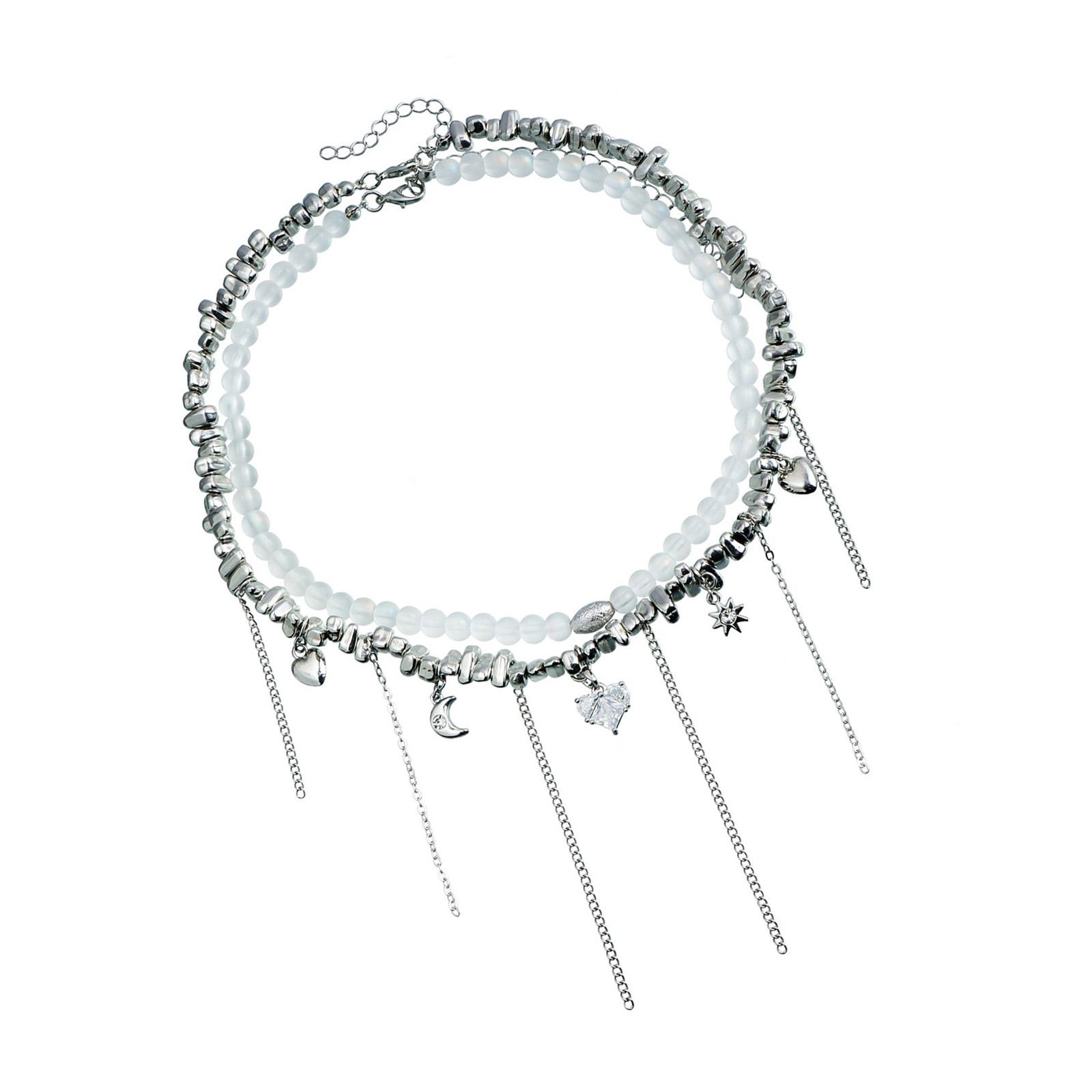 

Модное колье с подвеской в виде сердца из циркония с кисточками Элегантная шейная цепочка Идеально для подарка и особых случаев