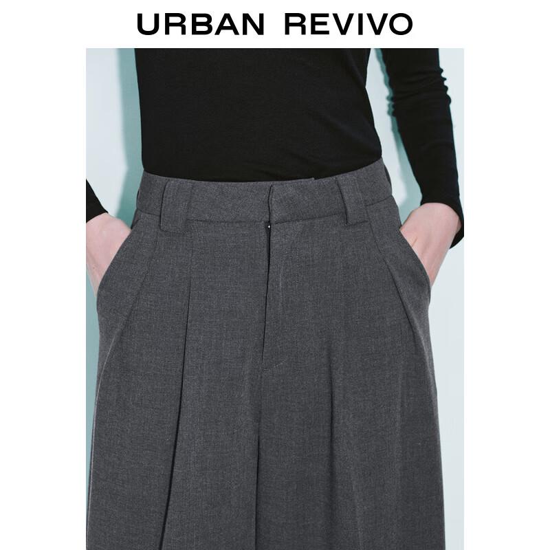 UR Women's 2025 Spring French Style Draped Pleated Wide-Leg Pants