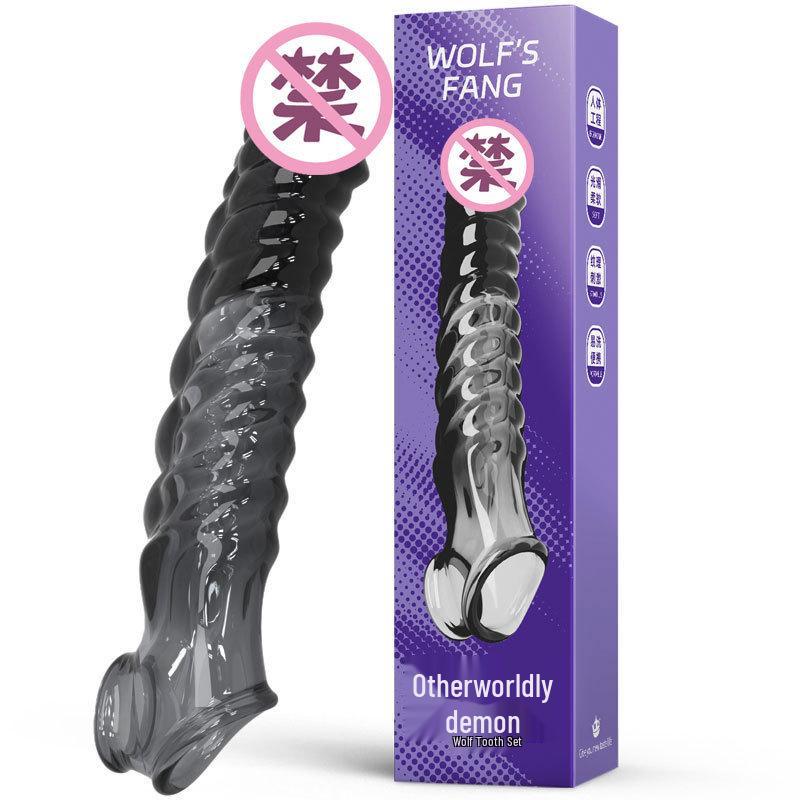 Seniubaby Men's Crystal Wolf Tooth Vibrating Sleeve - Extended and Thickened Adult Toy