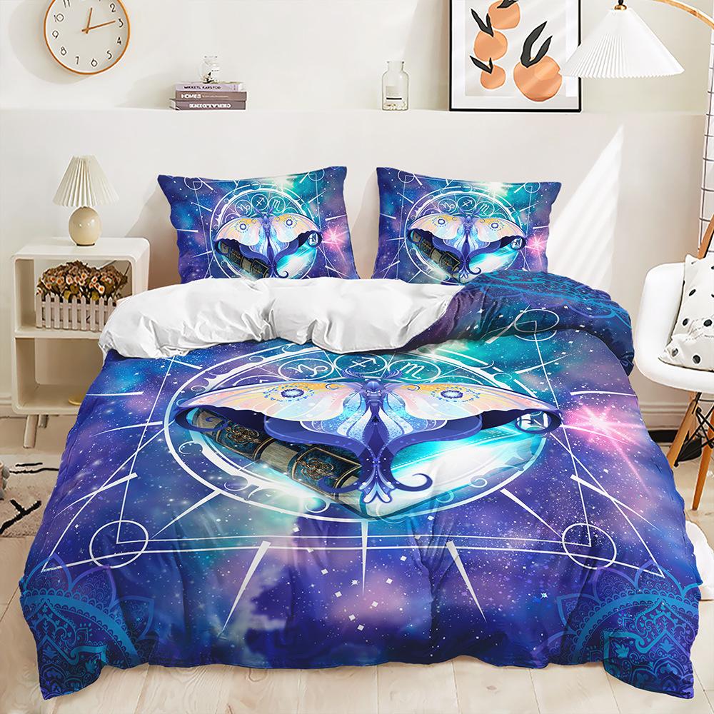 Three-Piece Butterfly Quilt Set Two-Piece Bedding Set Digital Printing 3D Set