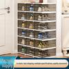 Foldable Transparent Shoe Box Cabinet with No-Install Lid - Multi-layer Thickened Shoe Rack for Home Storage