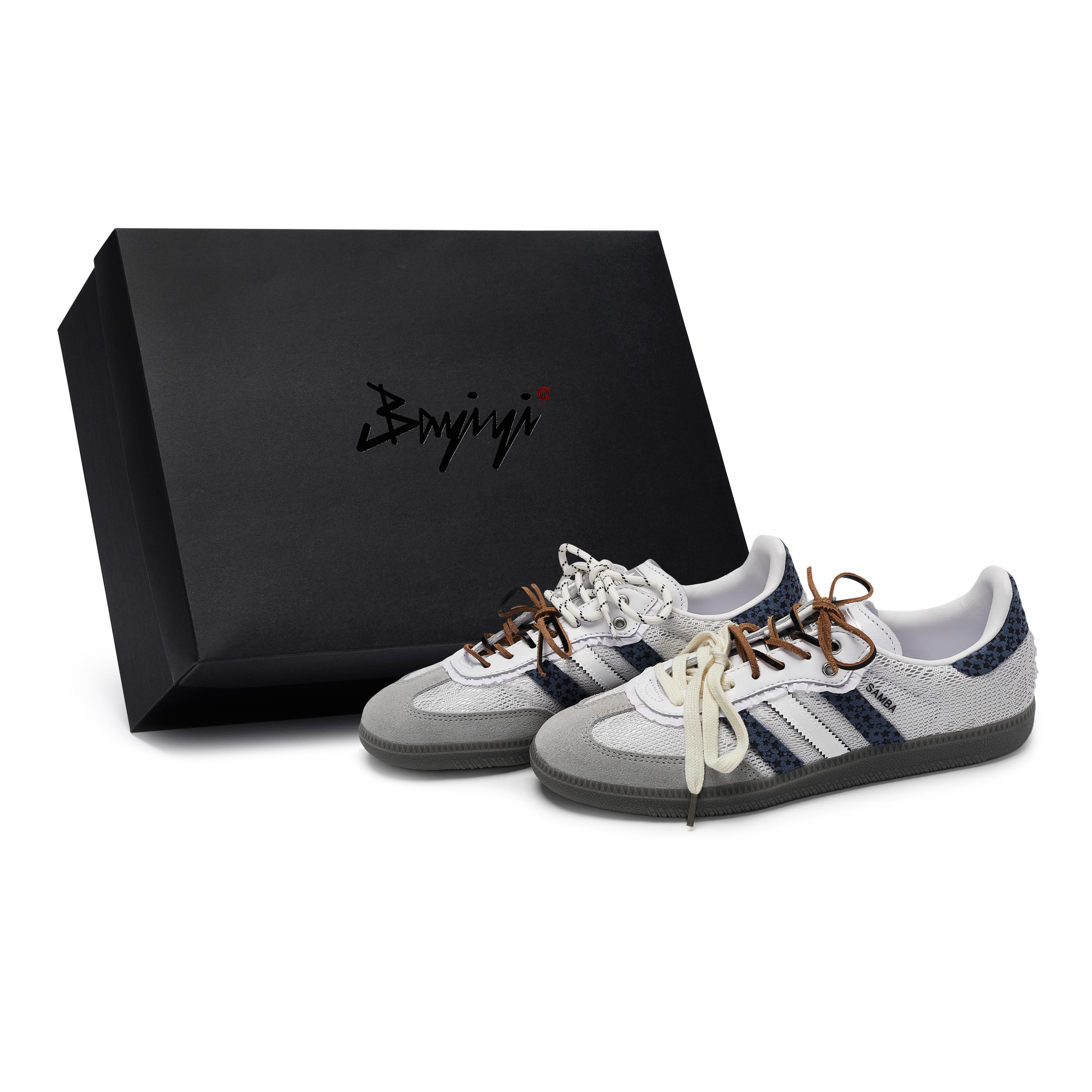 

Adidas Originals SAMBA OG Skateboard Shoes Women s Low top White/Blue/Gray IH3371(Team80-S-BOX) 38⅔