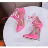 Cross Tied 16cm Heels Roman Women Shoes Fashion Thin with Sandals Big Size Shoes 47 Evening Model Nightclub WZ