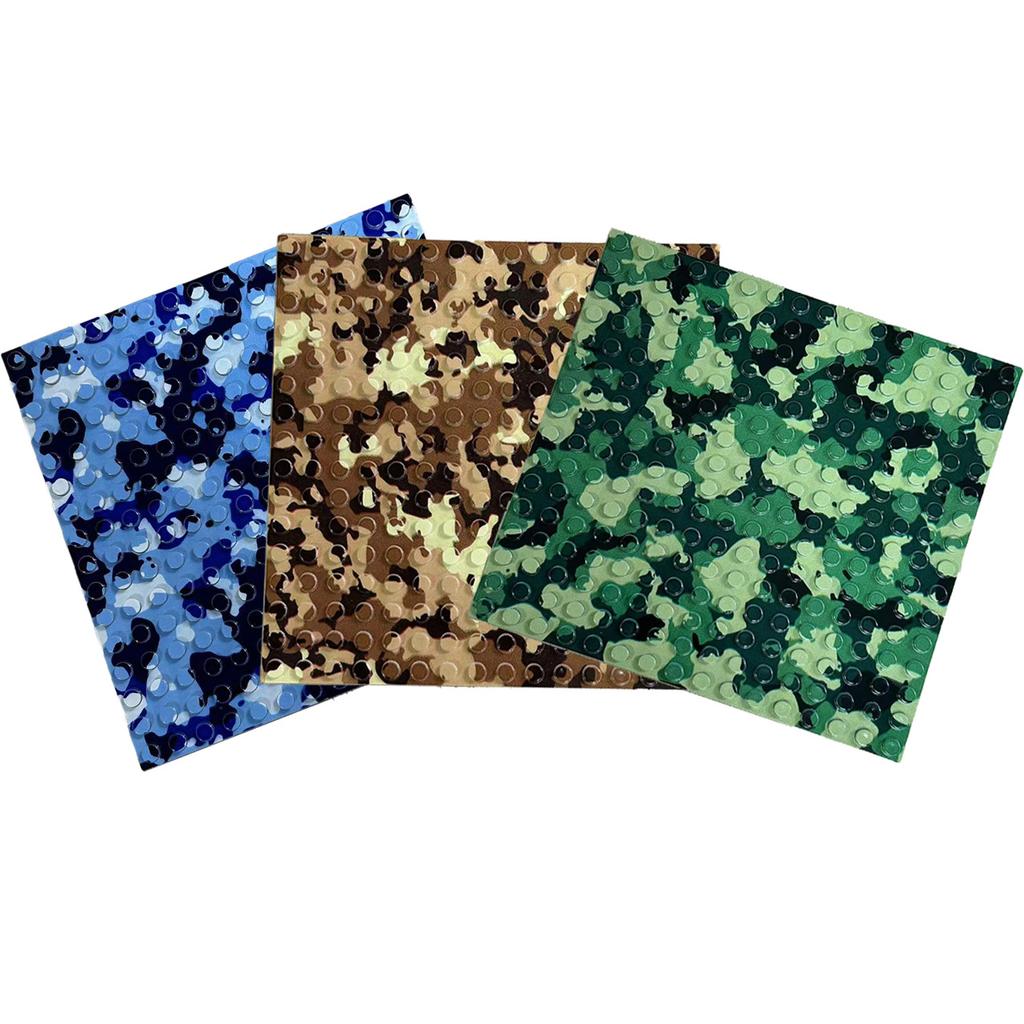 Building Block Baseplate 16 * 16 Single-Sided Baseplate Desert Military Jungle Camouflage Assembled Doll Building Block Baseplate