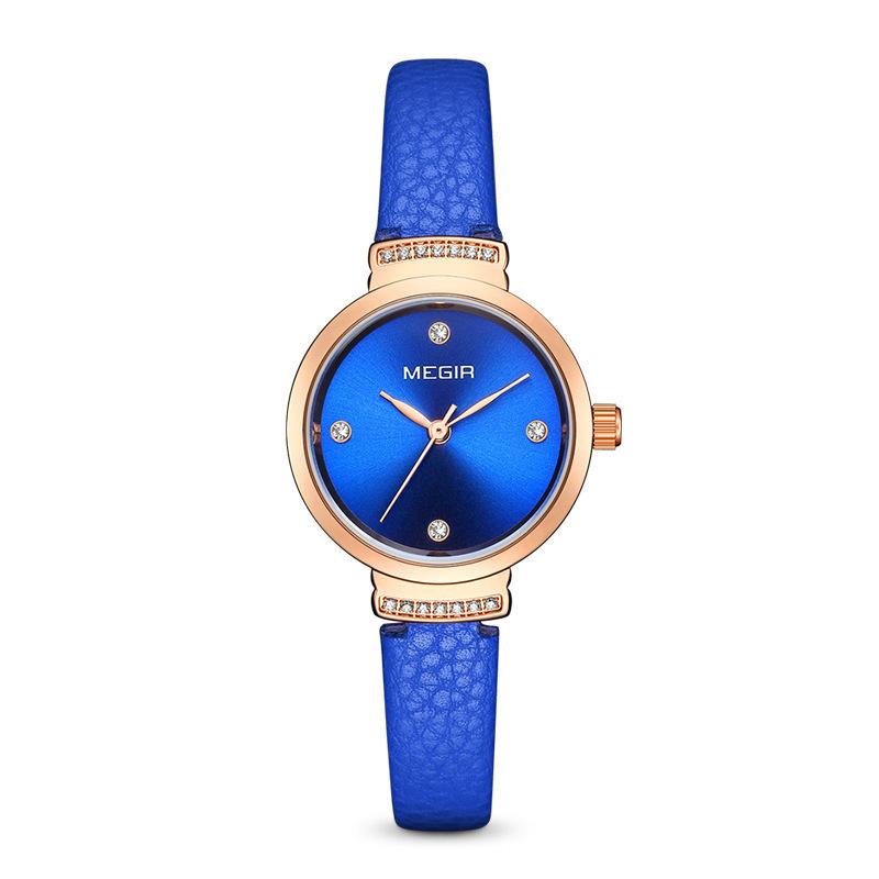 Ladies Watch, Fashion Diamond-Encrusted Imported Movement, Leather Strap, Copper Case, Quartz Women S Watch 4207