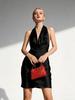 French Luxury Haute Couture Acetate Satin Halter Neck Backless Dress for Vacation, Birthday, or Evening Party Events.